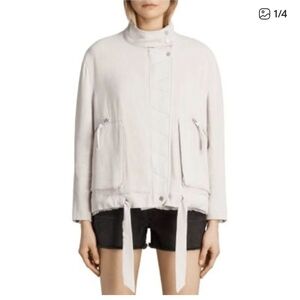 All Saints Victorua Women's Light Cream Utility Jacket